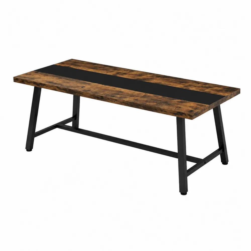 Tavolo rettangolare in legno e metallo 180x90 cm