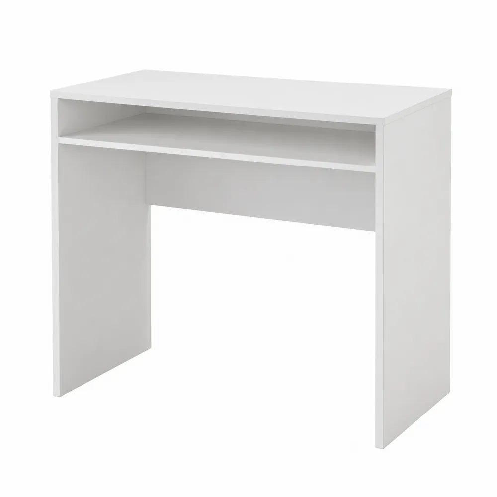 Scrivania rettangolare in legno composito bianco 100x40x75 cm
