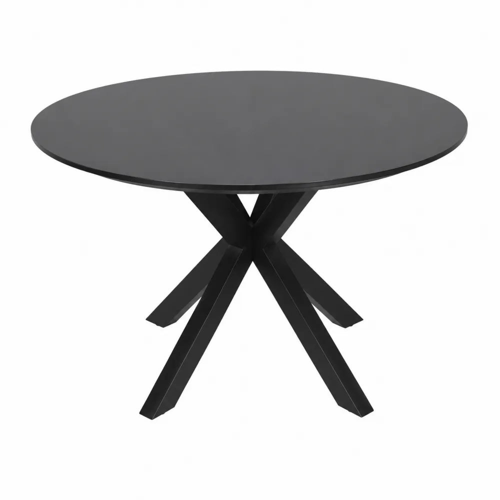 Tavolo da pranzo rotondo in metallo nero Ø120 cm