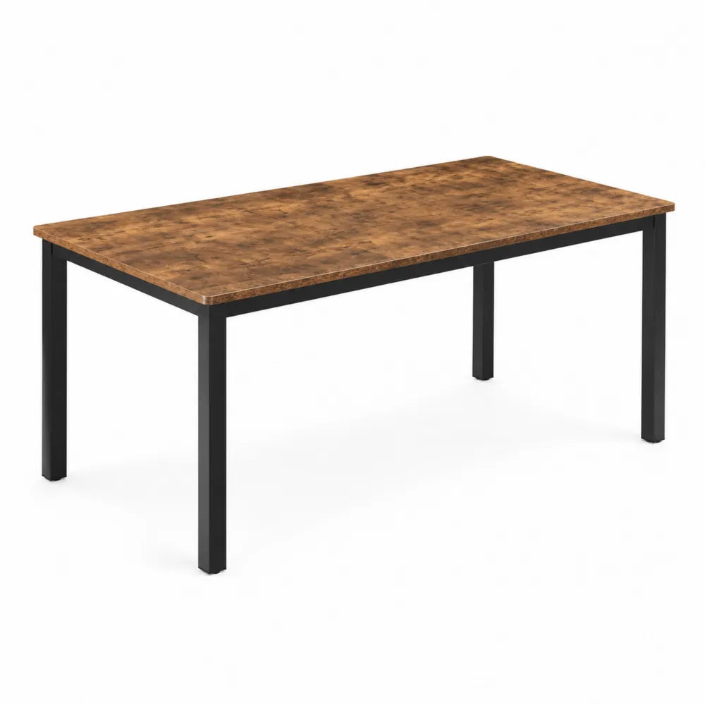 Tavolo da pranzo rettangolare in legno e metallo marrone e nero 120x70x75 cm