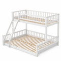 Letto a Castello in Legno di Pino Bianco con Scaletta 200x140 cm